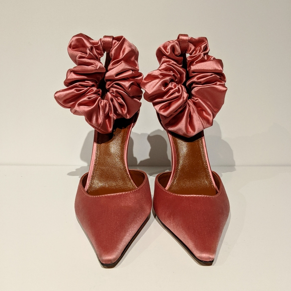 Altuzarra George Pink Satin Pointed Heels 39.5 EUR